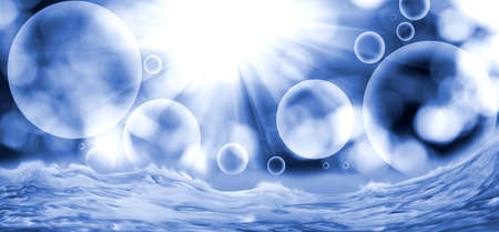 abstract image of bubbles over the water