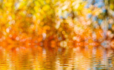 image of blurred water on abstract autumn background close-upの写真素材