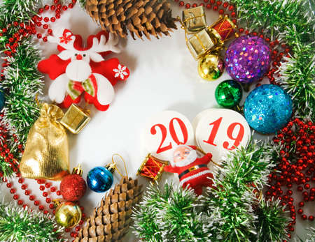 beautiful Christmas decorations for the new year 2019の写真素材