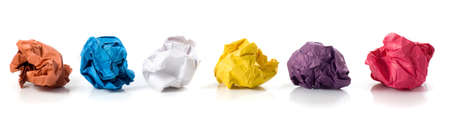 isolated image of crumpled paper closeupの写真素材