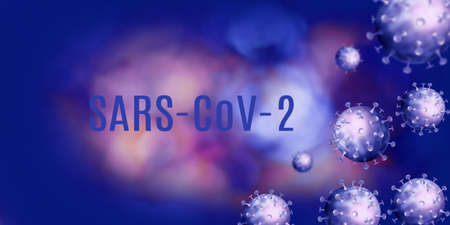 Abstract image of coronaviruses on blur background. 3d illustrationの写真素材