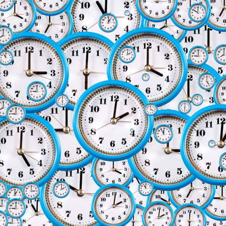 abstract image of a set of clocks closeupの写真素材