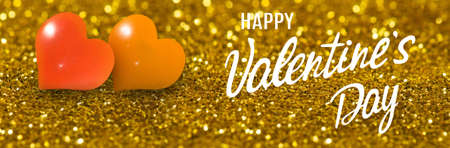 happy valentines day with beautiful festive flowers on colorful backgroundの写真素材