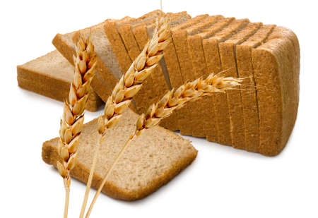 Isolated image of heap of bread on a white background