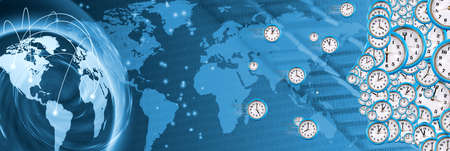 a profile of a person consisting of many watch dials as a symbol of the passage of time. 3d-image