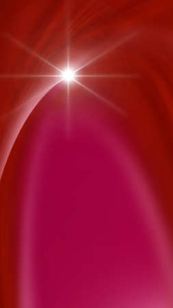 abstract image consisting of red lines and a bright luminous star on a red backgroundの写真素材