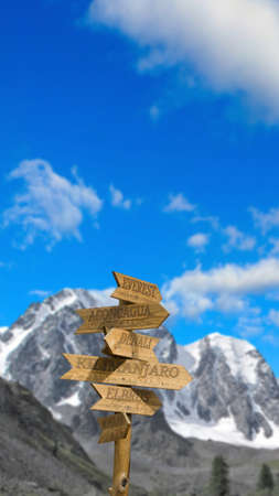 image of the pointer mountains on mountains backgroundの写真素材