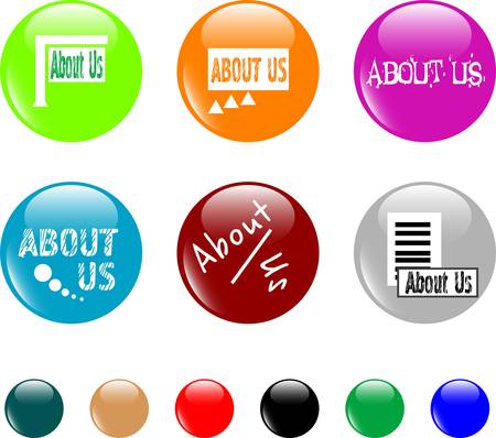 set of colored about us button. vectorのイラスト素材