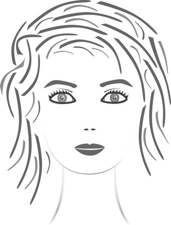 Beautiful face girl. Vector illustrationのイラスト素材