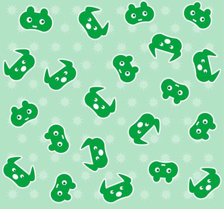 green cartoon animal bear backgroundのイラスト素材