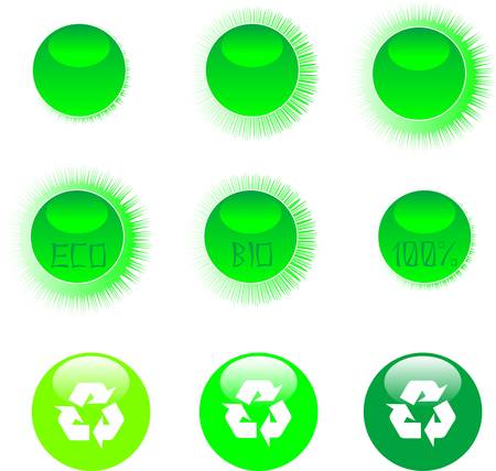 eco icon set greenのイラスト素材