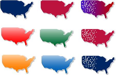 form of Usa stickers setのイラスト素材