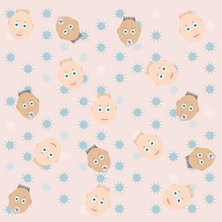 smile babies with pacifier greeting backgroundのイラスト素材