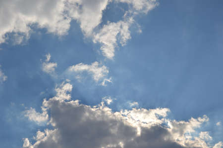blue sky with white cloud closeup background