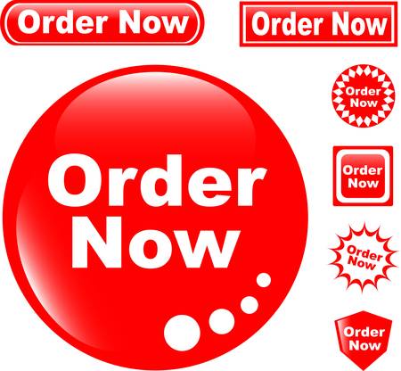 button ORDER NOW glossy icons setのイラスト素材
