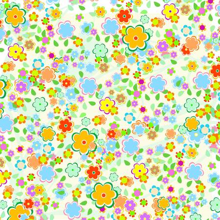 Beautiful pattern floral background with green leavesのイラスト素材