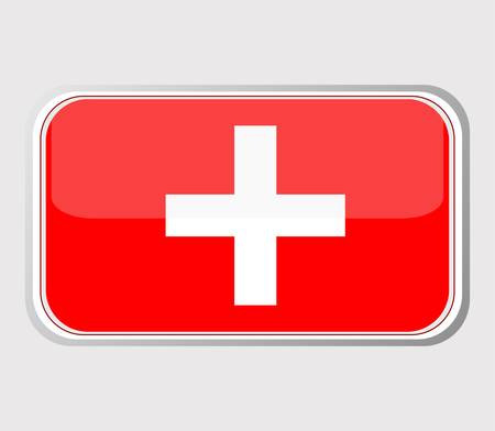 Flag of switzerland in the form. vectorのイラスト素材