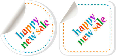 Winter Happy New Sale stickers vector set on whiteの写真素材