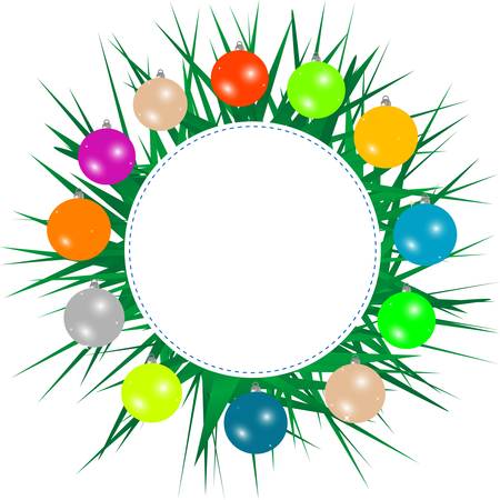 New year background with christmas tree branchesのイラスト素材