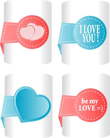 valentines and wedding stickers or tags setのイラスト素材