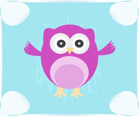 Cute Owl invitation cardのイラスト素材
