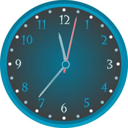 Vintage wall blue clock isolated on white background. vectorのイラスト素材