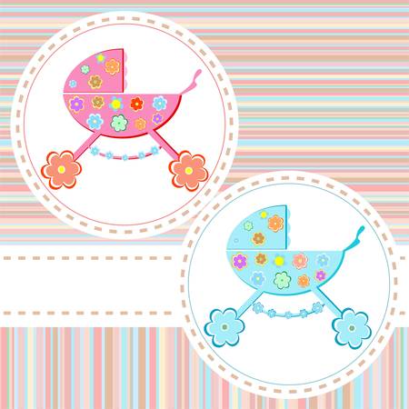 Baby boy arrival announcement cardのイラスト素材