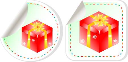 gift boxes stickers set over white backgroundのイラスト素材