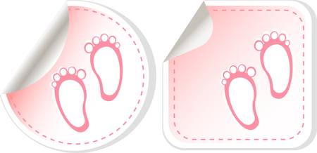 baby girl announcement card. vector label setのイラスト素材