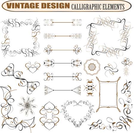 decorative ornate design elements - calligraphic page decorationsのイラスト素材