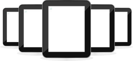 Digital tablet PC set isolated on white backgroundのイラスト素材
