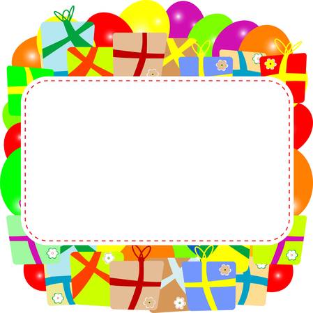 Greeting card with gift box and copy space illustrationのイラスト素材