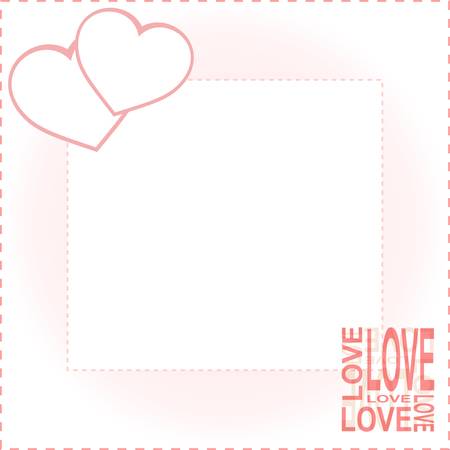 Valentine Day card with two heartsのイラスト素材