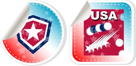 Stickers label set Made in USAのイラスト素材
