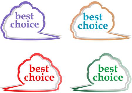 speech bubbles set with best choice message illustrationのイラスト素材