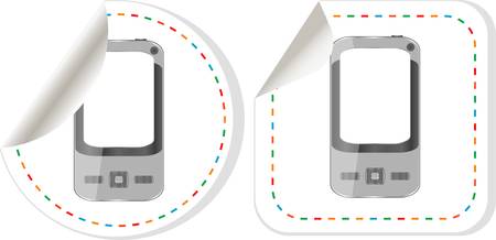 Black smartphone symbol on sticker.のイラスト素材