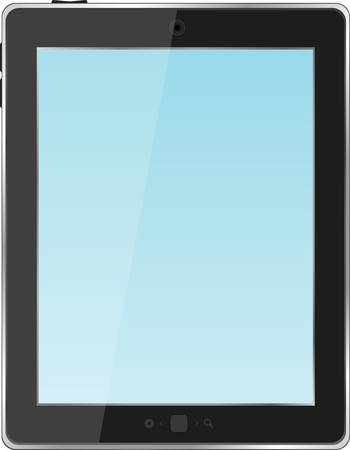 vector digital tablet pc with blue screenのイラスト素材