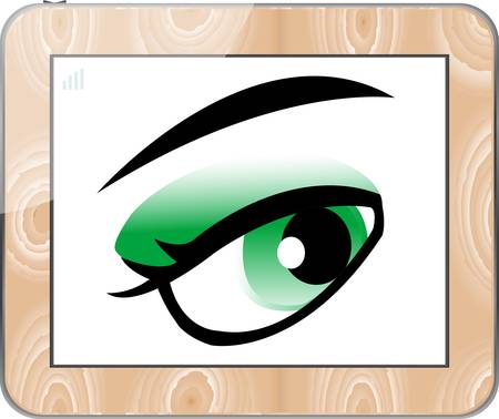 tablets pc with eyes isolated on whiteのイラスト素材