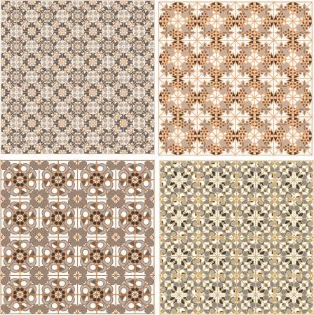 set of seamless patterns in islamic styleのイラスト素材