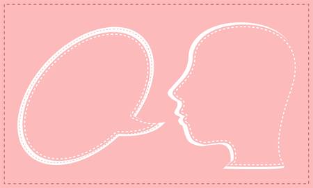 Talking head with Speech bubbleのイラスト素材