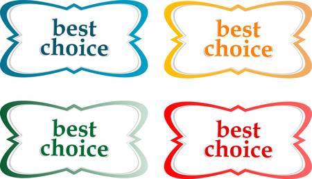 speech bubbles stickers set - best choice messageのイラスト素材