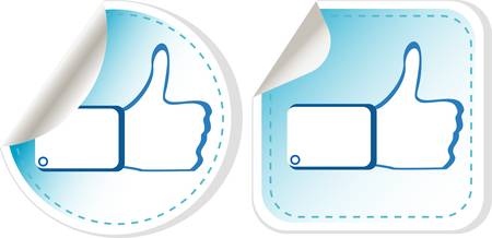 Stickers set with like hand illustrationのイラスト素材