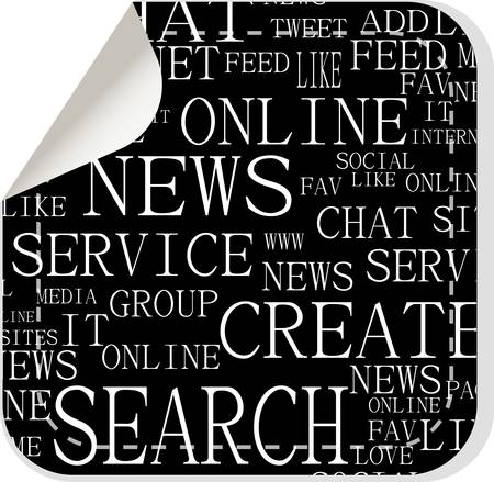 Social media and network concept - black sticker isolated on whiteのイラスト素材