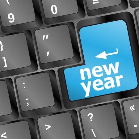 Computer Keyboard with Happy New Year 2013 Keyのイラスト素材
