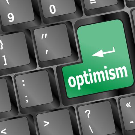 optimism button on the keyboard close-upのイラスト素材