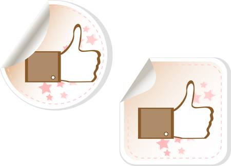 Thumbs up button - like button stickers setのイラスト素材