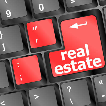 Computer keyboard with real estate keyの写真素材
