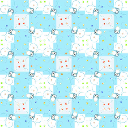 Seamless pattern with cute owlsの写真素材