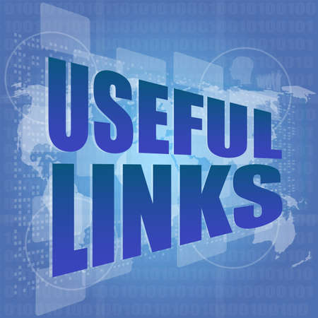 words useful links on digital touch business screenの写真素材