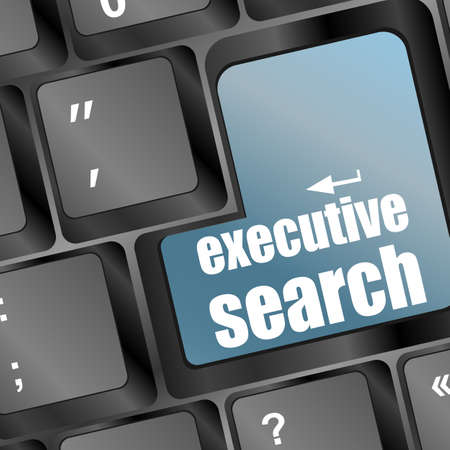 Blue executive search button on the keyboard close-upの写真素材